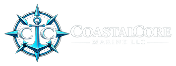 CoastalCore Marine CC compass and anchor logo